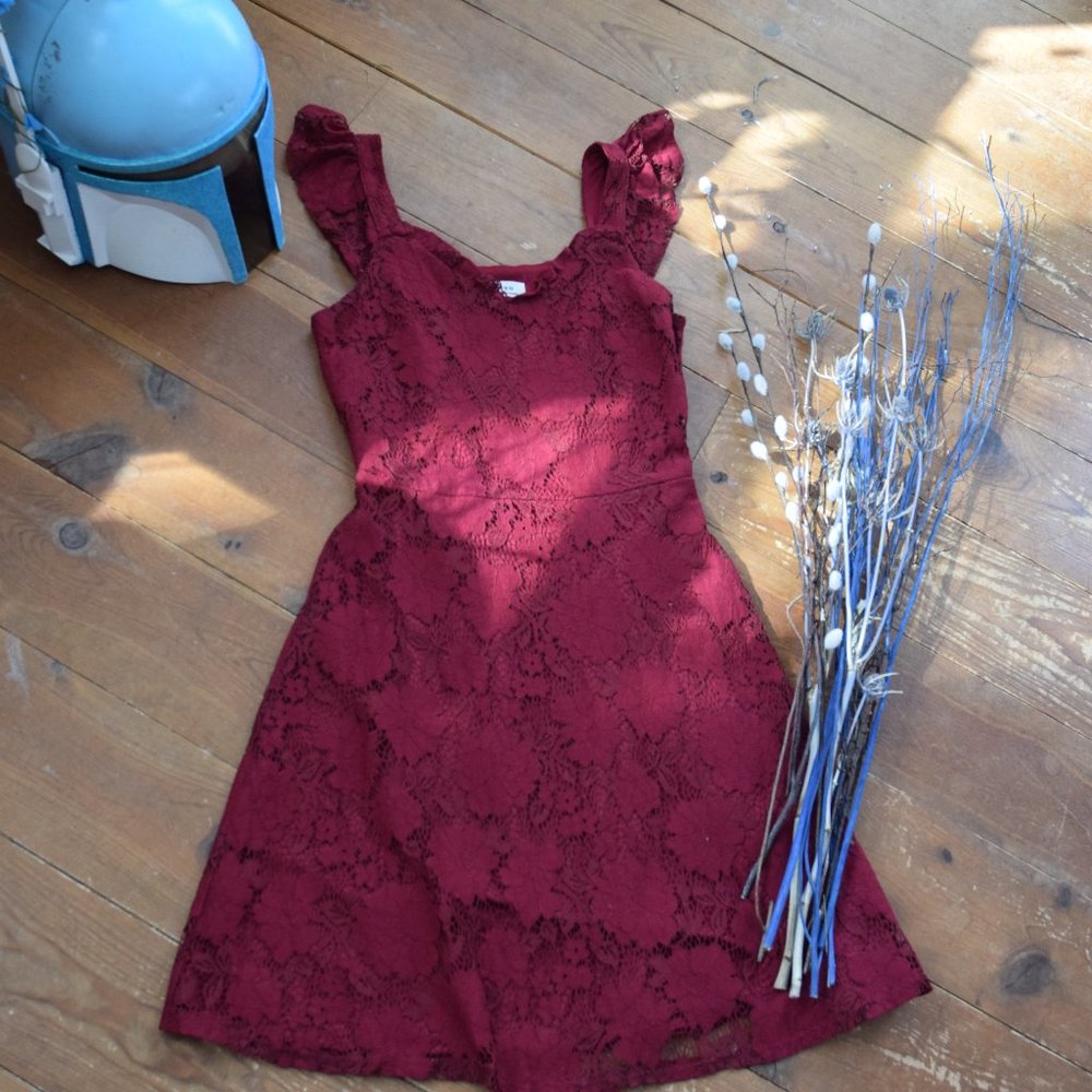 Red lace dress